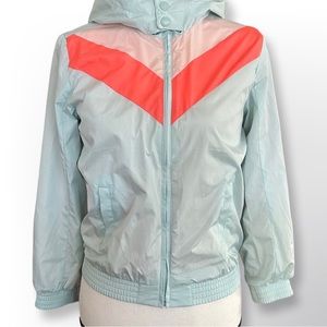 GAP KIDS girls chevron colorblock windbreaker jacket size LARGE